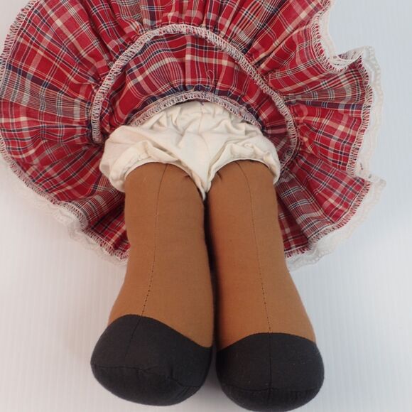 African American Ethnic Black PANSY SUNSHINE  Cloth Doll Red Plaid Dress RARE - Picture 4 of 7